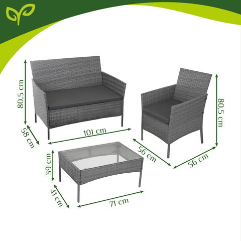 Gray rattan set za sjedenje - slika 8