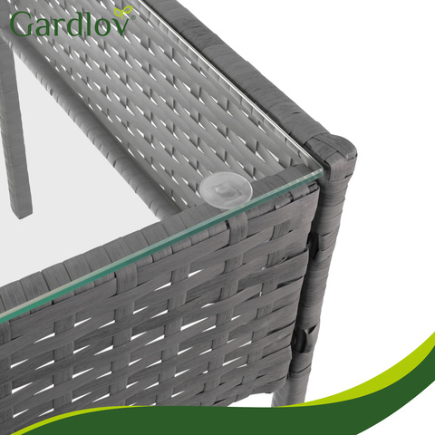 Gray rattan set za sjedenje - slika 2