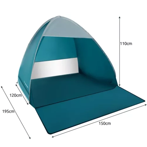 Šator za plažu za 2 osobe s mrežom protiv komaraca 150x120x110cm - slika 5