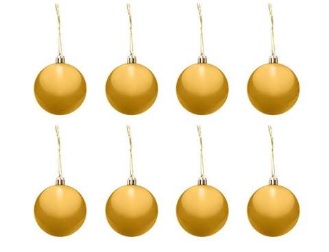Kuglice za bor 100 komada i zvijezda - Gold - slika 3